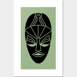 Arfican tribal black mask Posters and Art